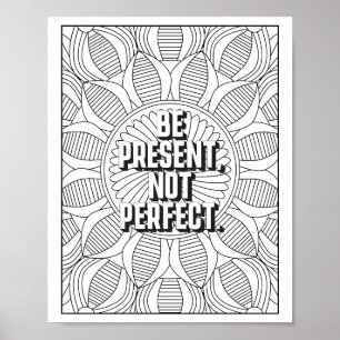 Mandala Pattern Färben Seite ACHTUNG Zitat Poster