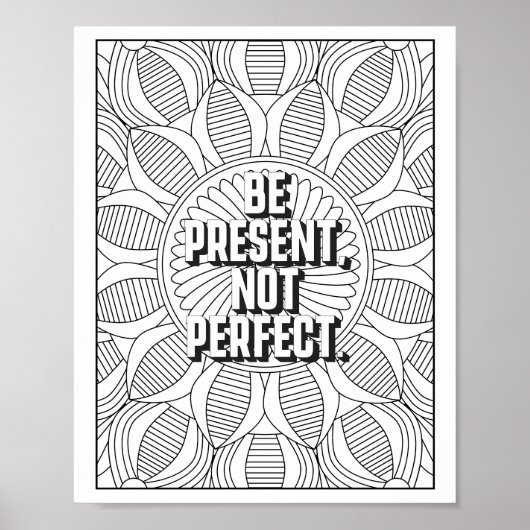 Mandala Pattern Färben Seite ACHTUNG Zitat Poster (Vorne)