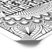 Mandala Pattern Färben Seite ACHTUNG Zitat Poster (Ecke)