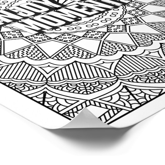Mandala Pattern Färben Seite ACHTUNG Zitat Poster (Ecke)