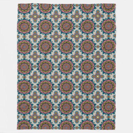 Mandala Pattern Fleece Blanket (Vorderseite)