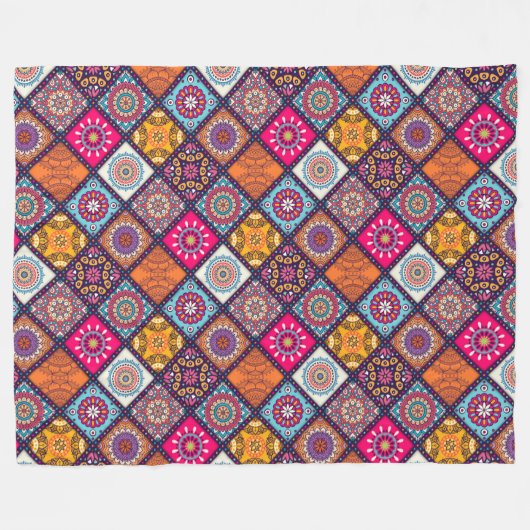 Mandala Pattern Fleecedecke (Vorderseite (Horizontal))