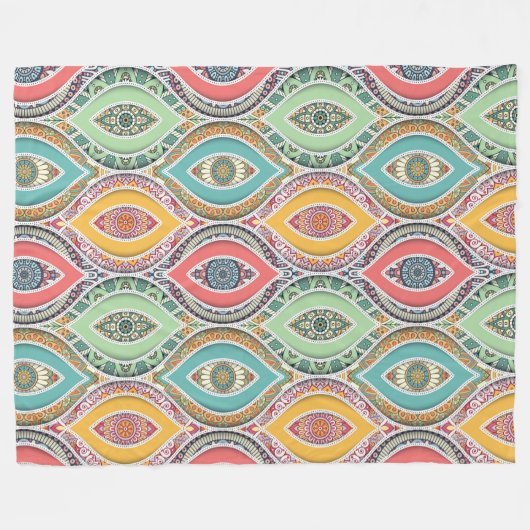 Mandala Pattern Fleecedecke (Vorderseite (Horizontal))