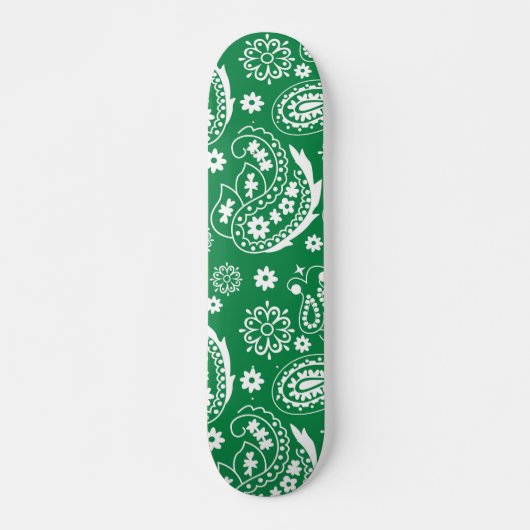 Mandala Pattern Green und White Halloween Herbst A Skateboard (Vorne)