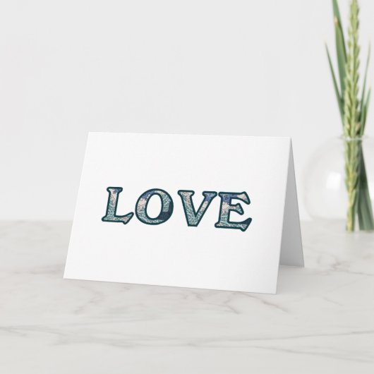 Mandala Pattern LIEBE Typografie Karte (Vorderseite)