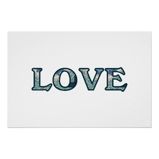 Mandala Pattern LIEBE Typografie Poster (Vorderseite)