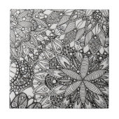 Mandala Pattern Lineart Keramik Tile Fliese (Vorderseite)