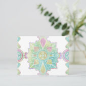 Mandala Pattern Rainbow Watercolor Postkarte (Stehend Vorderseite)