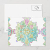 Mandala Pattern Rainbow Watercolor Postkarte (Vorne/Hinten)