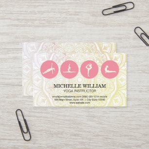 Mandala Pattern   Symbol für Yoga-Posen Visitenkarte