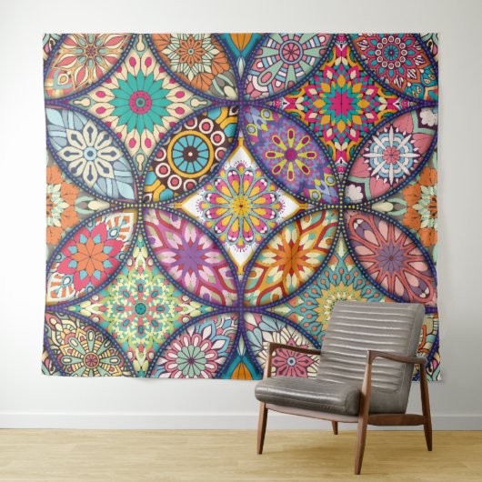 Mandala Pattern - Tapestry Wandteppich (Beispiel (Horizontal))