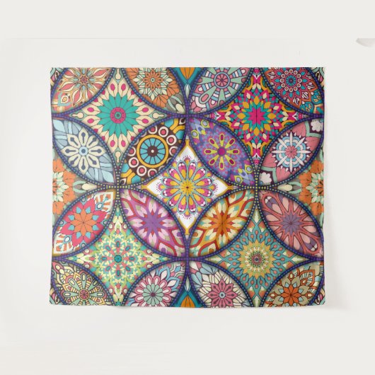 Mandala Pattern - Tapestry Wandteppich (Vorderseite (Horizontal))