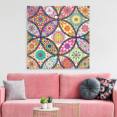 Mandala Pattern - Wrapped Canvas Leinwanddruck (Insitu (Wohnzimmer))