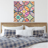 Mandala Pattern - Wrapped Canvas Leinwanddruck (Insitu (Schlafzimmer))