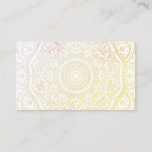 Mandala Pattern | Yoga-Blume-Logo Visitenkarte (Rückseite)