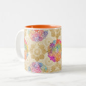 Mandala Pattern Zweifarbige Tasse (Vorderseite Links)