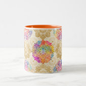 Mandala Pattern Zweifarbige Tasse (Mittel)