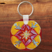 Mandala Peace 5,7 cm Basistaste Schlüsselring Schlüsselanhänger (Vorderseite)