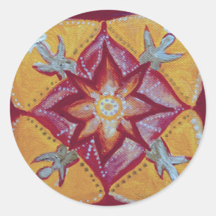 Mandala Peace Classic Round Sticker, glänzend Runder Aufkleber