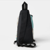 Mandala Peach Aquamarin Blume Muster Monogram Crossbody Bag (Rückseite)