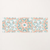 Mandala Peach Aquamarin Monogram Yogamatte (Rückseite (Horizontal))