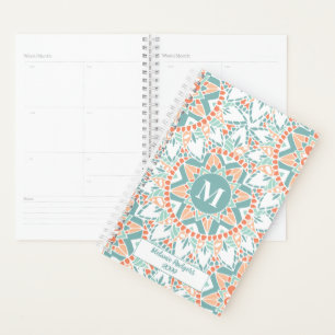 Mandala Peach Aquamarin Personalisiert Planer