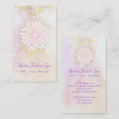 *~* Mandala Peach Dahlia Pastel Lavender AP2 Visitenkarte (Vorne/Hinten)