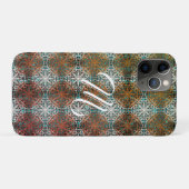 Mandala Peacock Boho Inspiration Monogram Case-Mate iPhone Hülle (Rückseite (Horizontal))