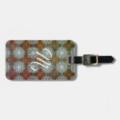 Mandala Peacock Boho Inspiration Monogramm Gepäckanhänger (Vorderseite horizontal)