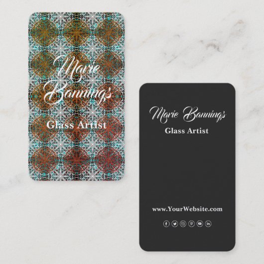 Mandala Peacock Boho Inspiration Visitenkarte (Vorne/Hinten)