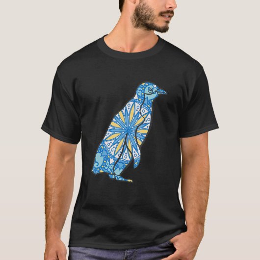 Mandala Penguin Geometric Pattern Mandala Animal T-Shirt (Vorderseite)