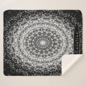 Mandala personalisiert Black and White Stone Sherpadecke (Vorderseite (Horizontal))