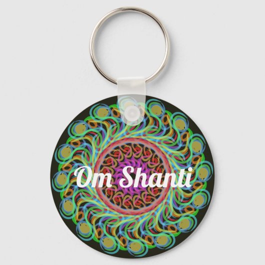 Mandala Personalizable Mantra Schlüsselanhänger (Vorderseite)