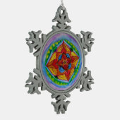 Mandala Pewter Snowflake Decoration Schneeflocken Zinn-Ornament (Links)