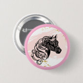 Mandala Pferd gehört Button (Vorne & Hinten)