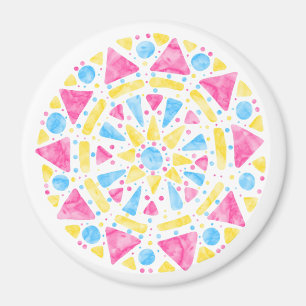 Mandala Pink Blue Yellow Pansexual Prilag Flag Magnet