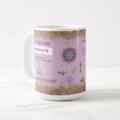 Mandala Pink Chakra Yoga Magic Stress Relief  Kaffeetasse (Vorderseite Links)