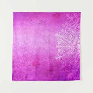 Mandala pink design meditation zen wandteppich
