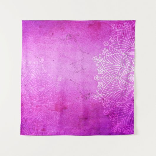 Mandala pink design meditation zen wandteppich (Vorderseite)