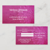 Mandala Pink Yoga Meditation Dozentin Empfehlungskarte (Vorne/Hinten)