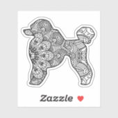 Mandala Poodle Dog Art Sticker (Blatt)