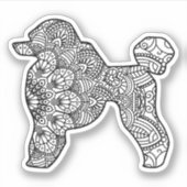 Mandala Poodle Dog Art Sticker (Vorderseite)