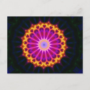 Mandala Postcard - Gelb und Rosa Postkarte