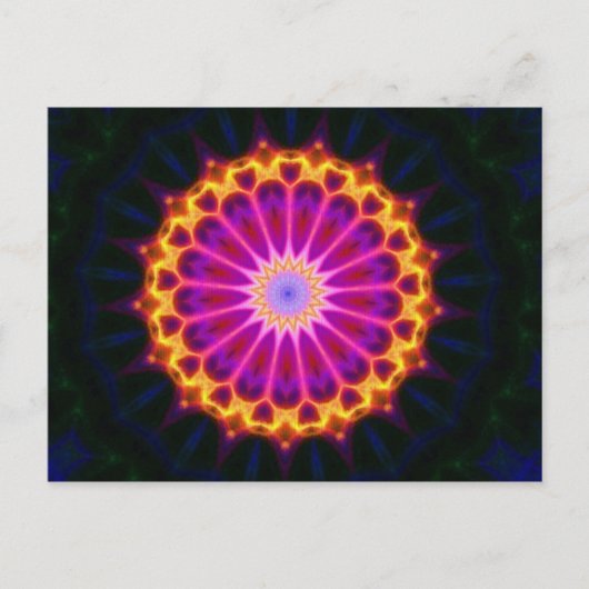 Mandala Postcard - Gelb und Rosa Postkarte (Vorderseite)