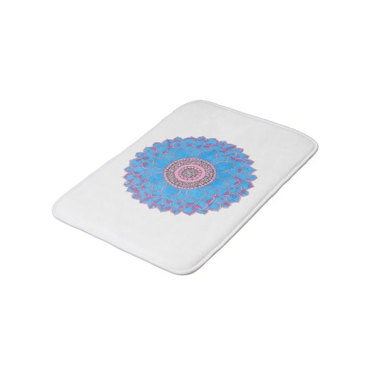 Mandala Print Badematte (Schrägansicht)