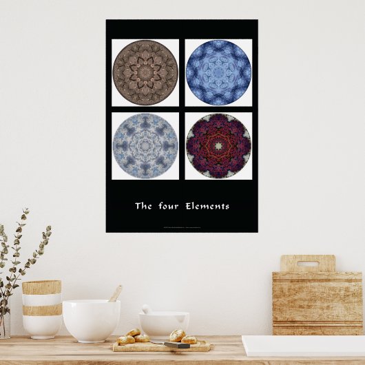 Mandala print - "Die vier Elemente" Poster (Küche)