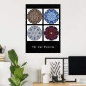 Mandala print - "Die vier Elemente" Poster (Heimbüro)