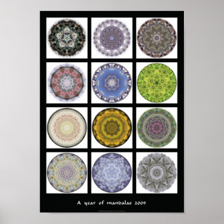 Mandala print - "Ein Jahr der Mandalase 2009" Poster