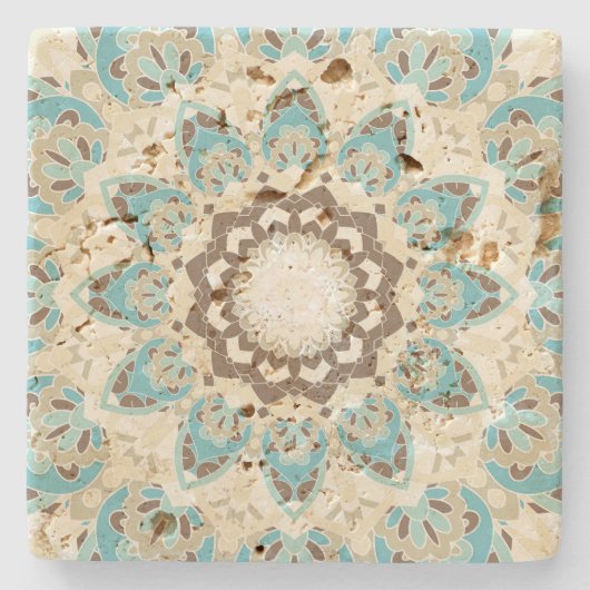 Mandala Print Stone Untersetzer (Vorderseite)