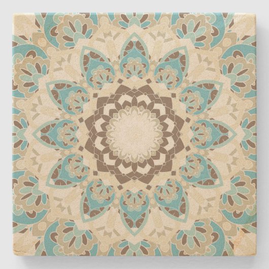 Mandala Print Stone Untersetzer (Vorderseite)
